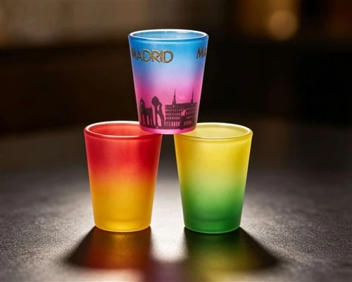 Mug Gloine Shot Saincheaptha Le Decal: Rogha Earraí Bronntanas Ceirmeach Uath...